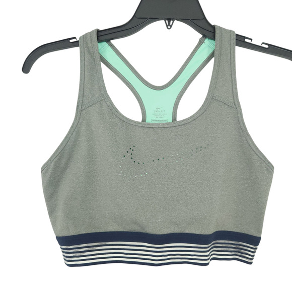 Nike Sports Bra XL Gray Racerback Bra Wireless Athletic - Picture 1 of 5